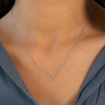 Collier or 750 blanc diamants 45cm - vue porté 1