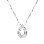 Collier or 750 blanc diamants 45cm - vue 1