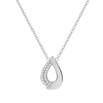 Collier or 750 blanc diamants 45cm