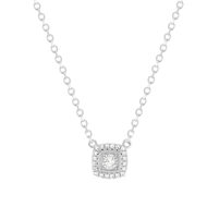 Collier or 750 blanc diamants 45cm