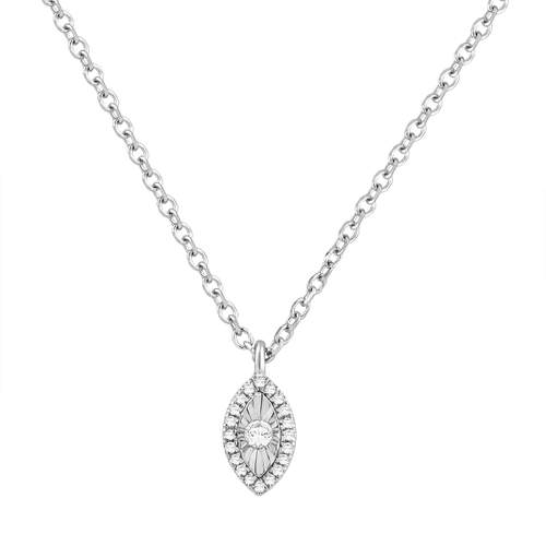 Necklace gold 750 white diamonds 45cm