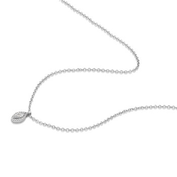 Collier or 750 blanc diamants 45cm