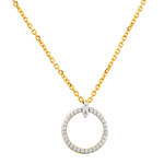 Collier or 750 jaune diamants 45cm - vue 1