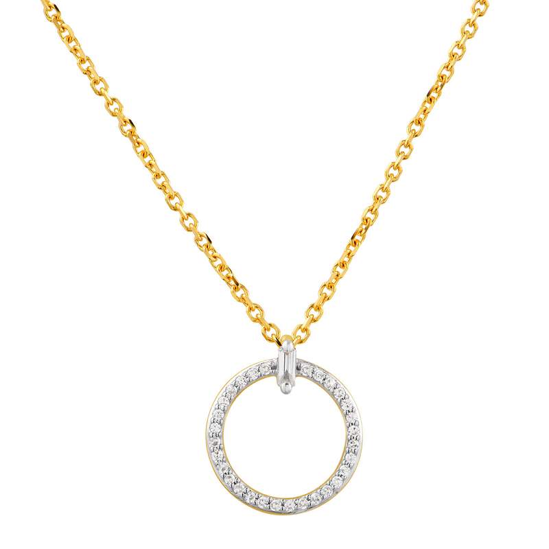 Collier or 750 jaune diamants 45cm - vue 1