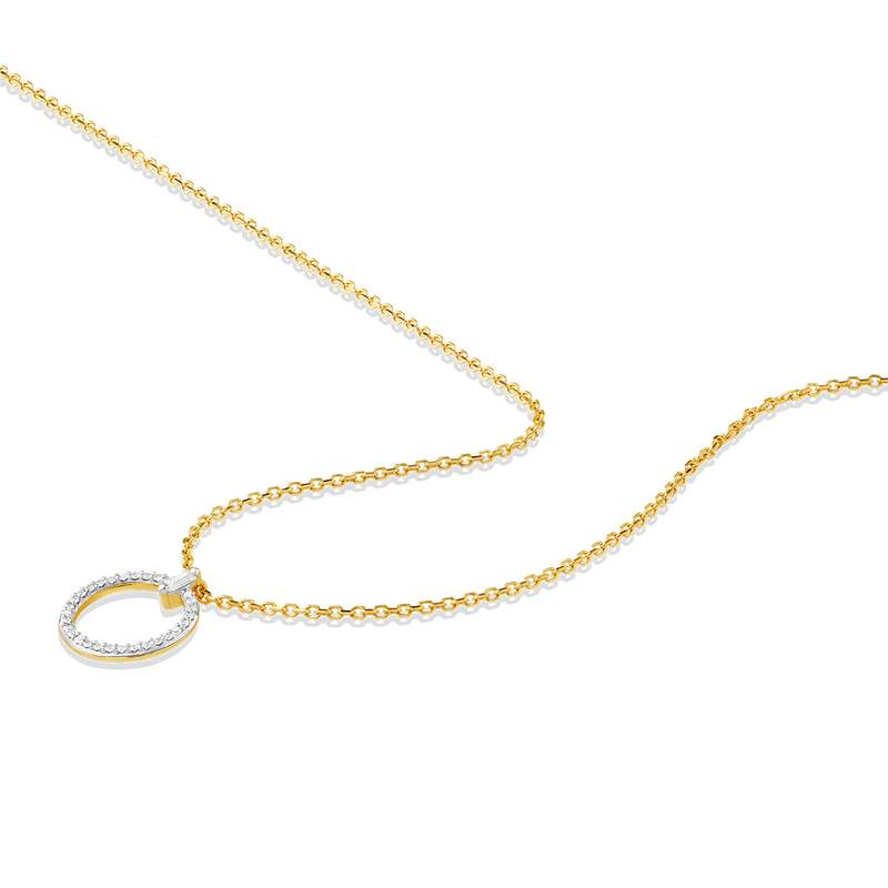 Collier or 750 jaune diamants 45cm - vue D1