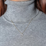 Collier or 750 jaune diamants 45cm - vue porté 1