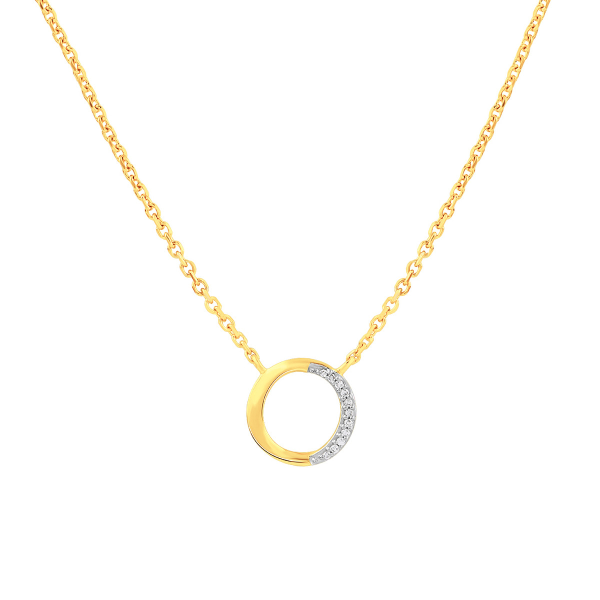Collier or 750 jaune diamants 45cm