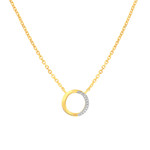 Collier or 750 jaune diamants 45cm - vue 1