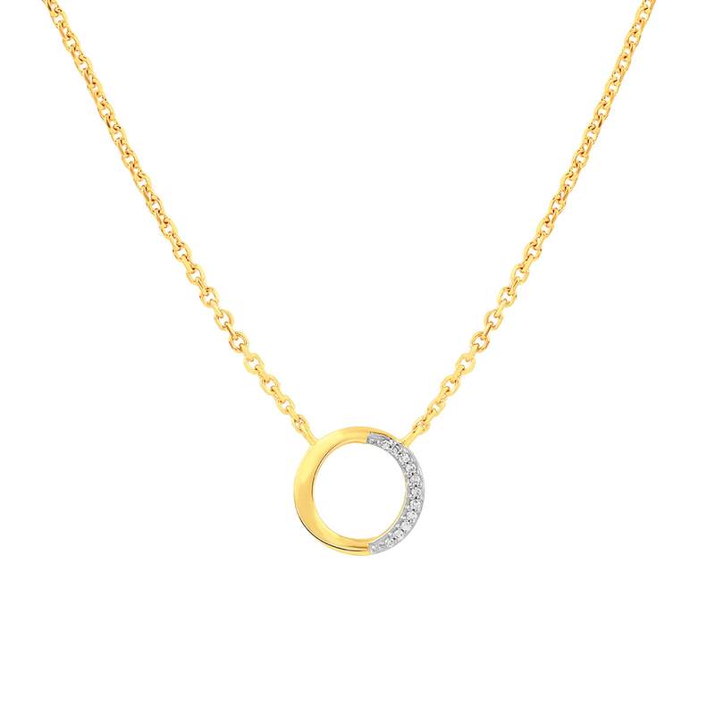 Collier or 750 jaune diamants 45cm - vue 1
