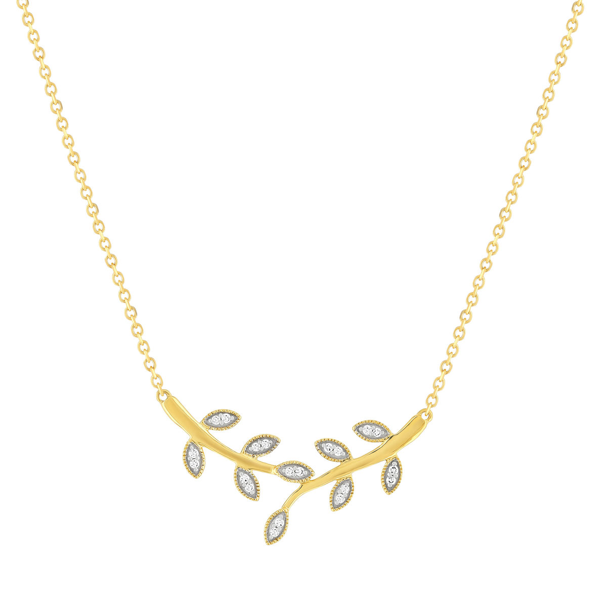 Collier or 750 jaune diamants 45cm