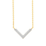 Collier or 750 jaune diamants 45cm - vue 1