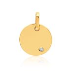 Médaille or 750 jaune diamant - vue 1