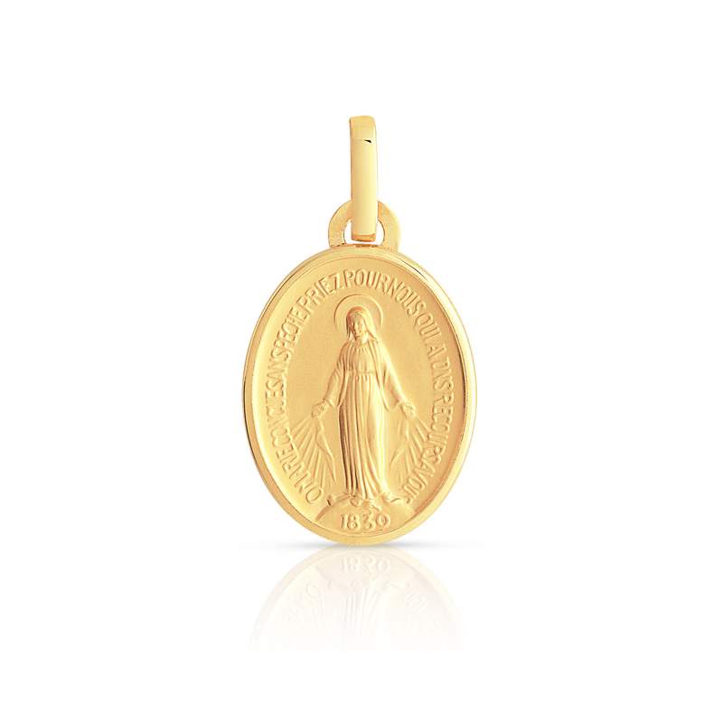 Médaille or 750 jaune vierge miraculeuse - vue 1