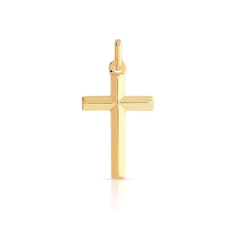 Pendentif croix or 750 jaune - vue 1