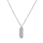 Collier or 750 blanc diamants 45cm - vue 1
