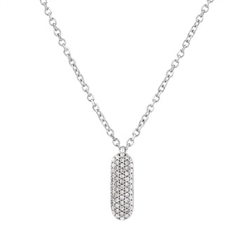 Collier or 750 blanc diamants 45cm