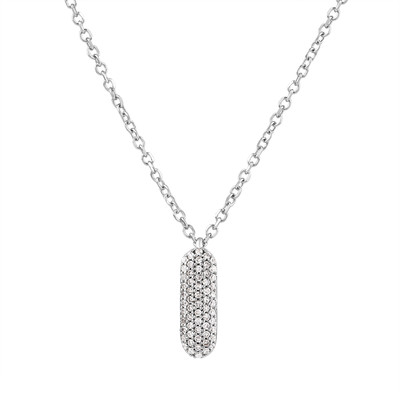 Collier or 750 blanc diamants 45cm