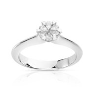 Bague or 750 blanc diamant