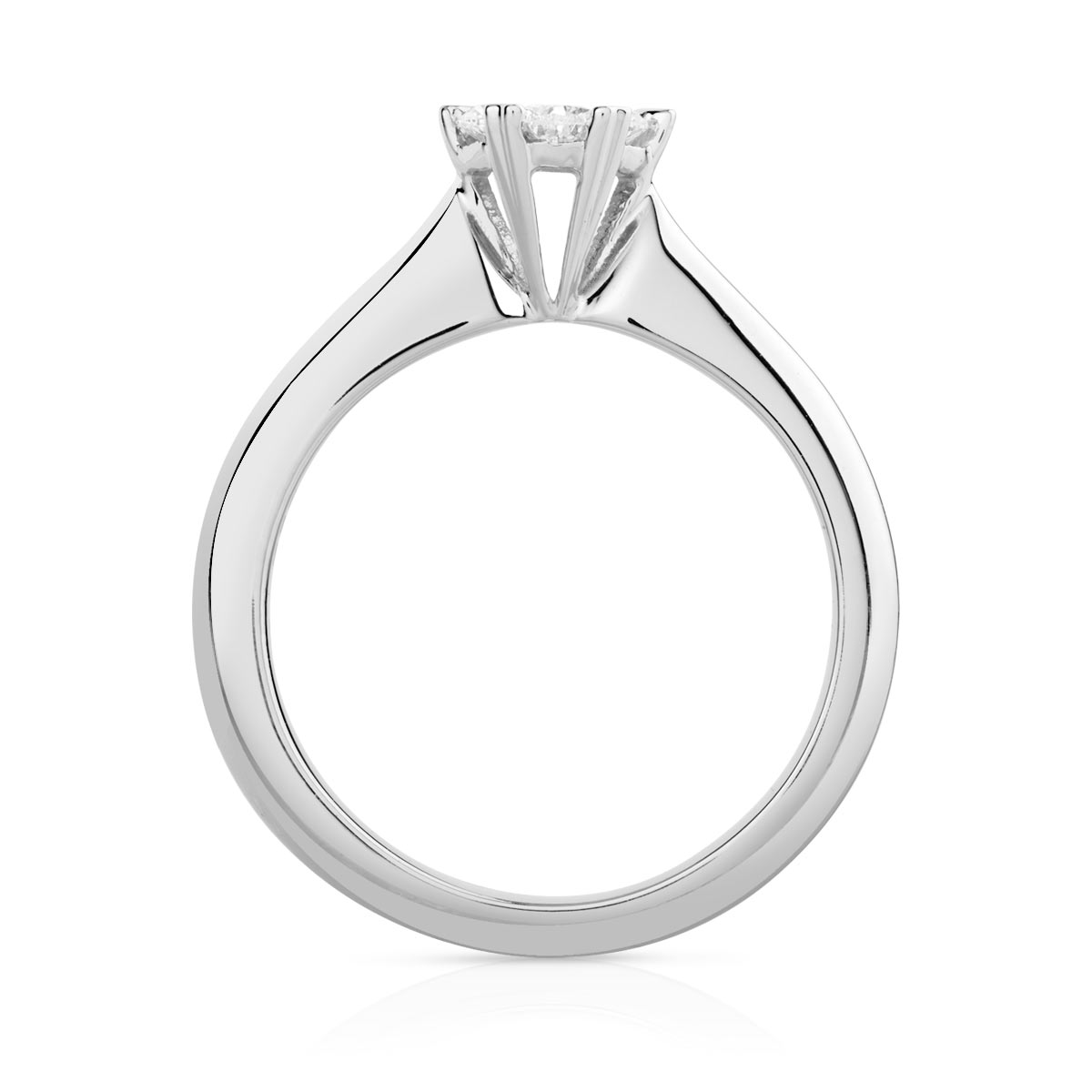 Bague or 750 blanc diamant - vue 2