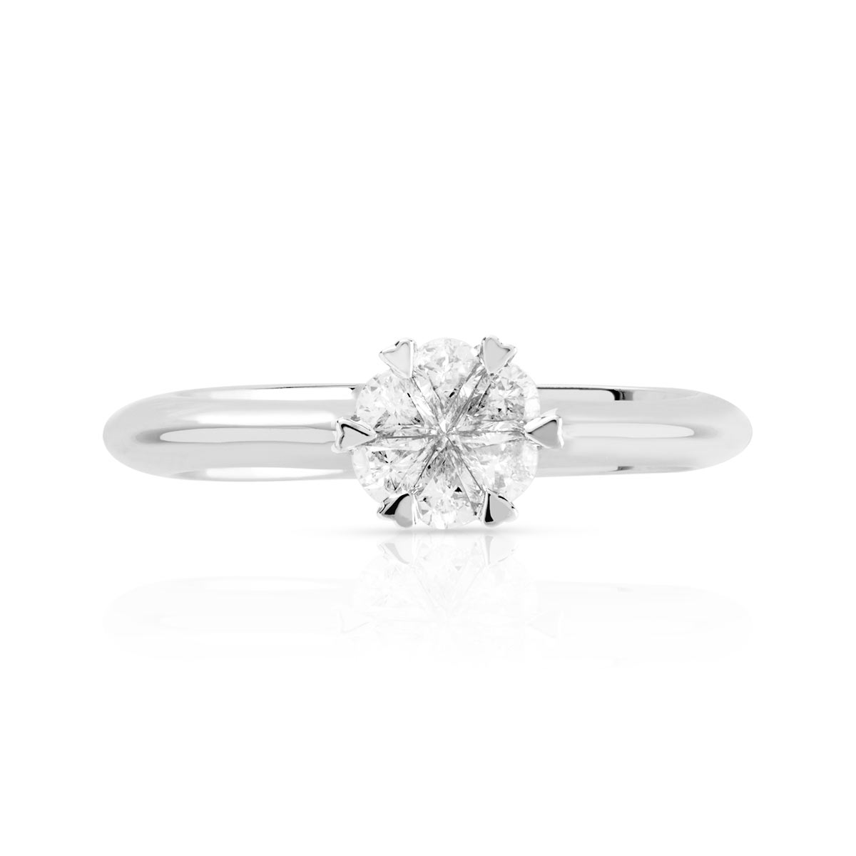 Bague or 750 blanc diamant - vue 3