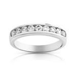 Alliance platine 950 demi-tour diamants 3,8 mm - vue 1