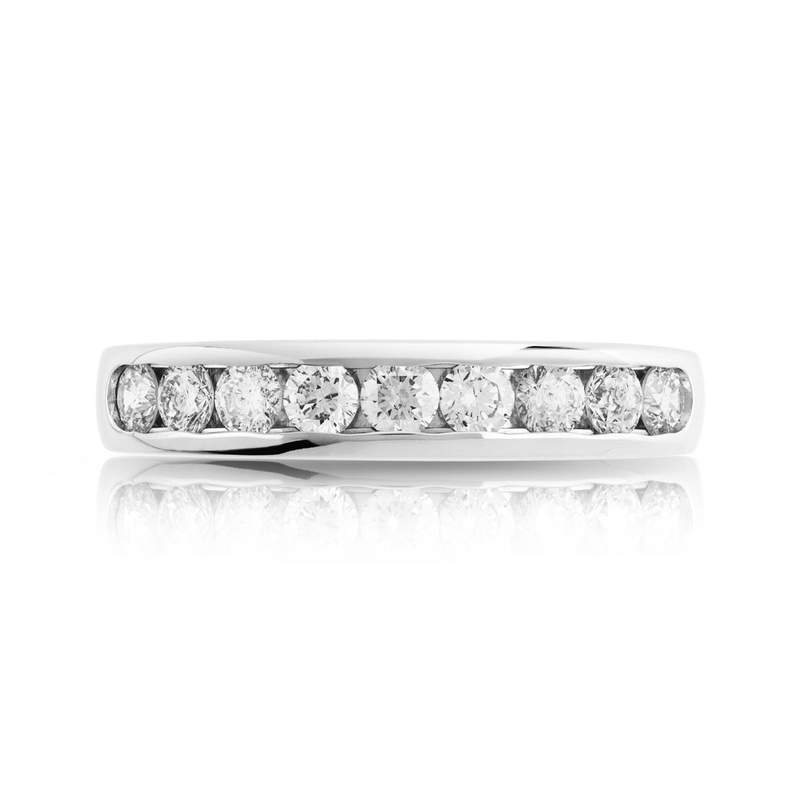 Alliance platine 950 demi-tour diamants 3,8 mm - vue 3