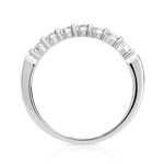 Wedding ring in platinum 950 half-turned diamonds 2.9 mm - view 2