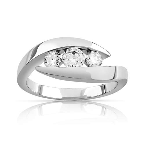 Bague Trilogy or 750 blanc diamant