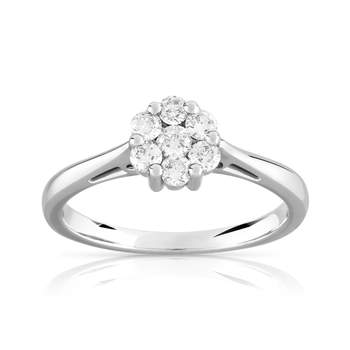 Bague or 750 blanc diamant