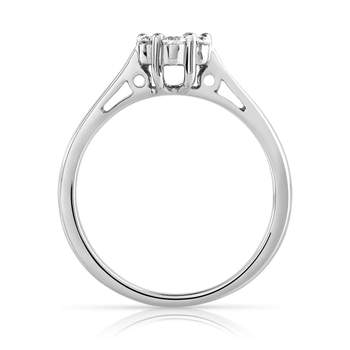 Bague or 750 blanc diamant