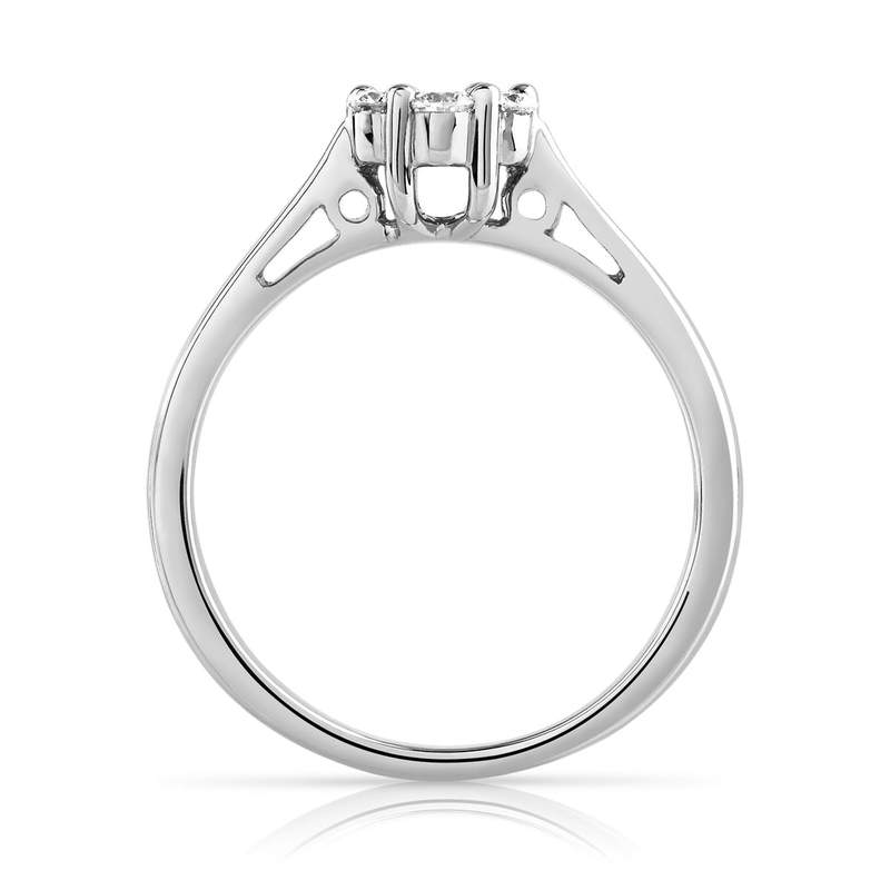 Bague or 750 blanc diamant - vue 2