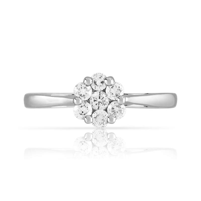 Bague or 750 blanc diamant - vue 3
