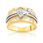 Bague 2 ors 750 diamants - vue 1
