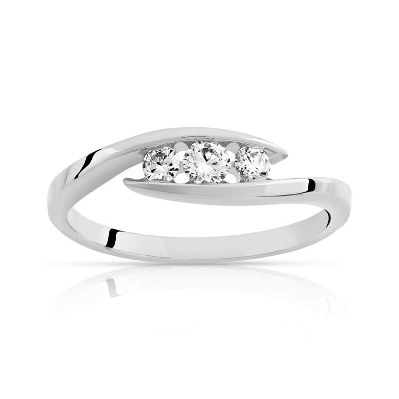 Bague Trilogy or 750 blanc diamant - vue 1