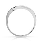 Bague or 750 blanc trilogie diamants - vue 2