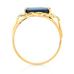 Bague or 750 jaune camée calcédoine - vue 2