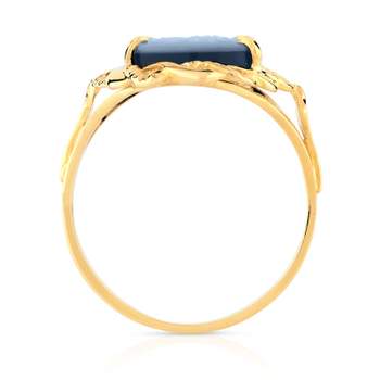 750 yellow gold cameo chalcedony ring