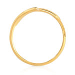 Bague or 750 jaune polie et granité - vue 2