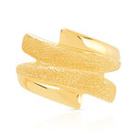 Bague or 750 jaune polie et granité - vue 3