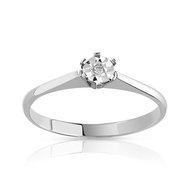 Bague solitaire or 750 blanc diamant