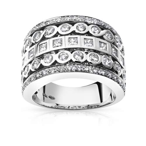 Bague or 750 blanc diamants 1,51 carat
