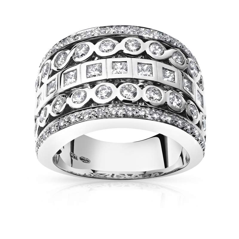 Ring van 750 witgoud met diamanten van 1,51 karaat - afbeelding 1