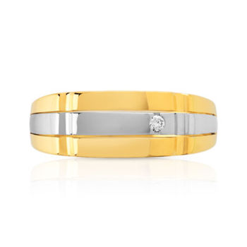 Bague 2 ors 750 diamant