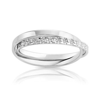 Alliance or 750 diamanté anneaux mobiles entrelacés
