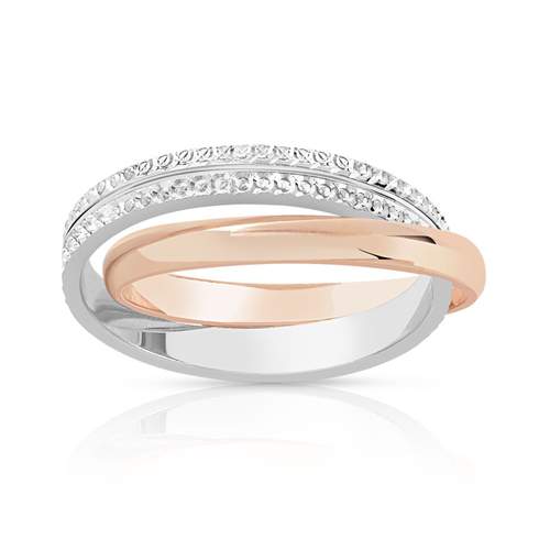 Alliance 2 ors 750 diamanté anneaux entrelacés