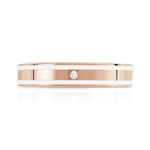 Alliance or 750 rose laque céramique blanche et diamant - vue 3