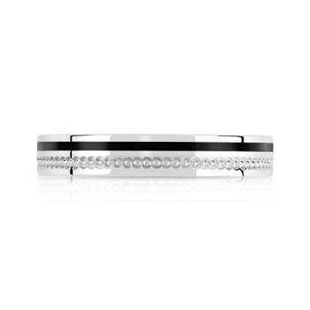 750 white gold and black ceramic lacquer wedding band