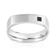 Alliance palladium 950 brossé et diamant noir traité