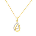 Collier or 750 jaune diamants 42cm - vue 1