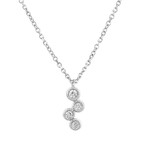 Collier or 750 blanc diamants 42cm - vue 1